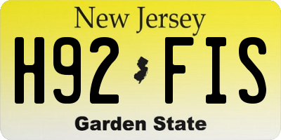 NJ license plate H92FIS