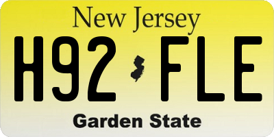 NJ license plate H92FLE