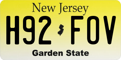 NJ license plate H92FOV