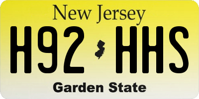 NJ license plate H92HHS