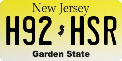 NJ license plate H92HSR