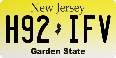 NJ license plate H92IFV