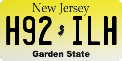 NJ license plate H92ILH