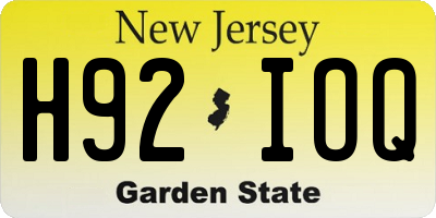 NJ license plate H92IOQ