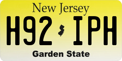 NJ license plate H92IPH