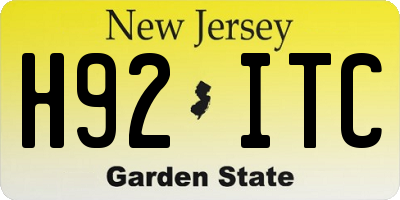 NJ license plate H92ITC