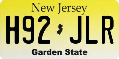NJ license plate H92JLR