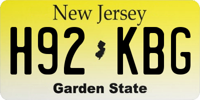 NJ license plate H92KBG