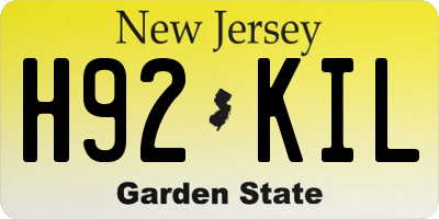 NJ license plate H92KIL