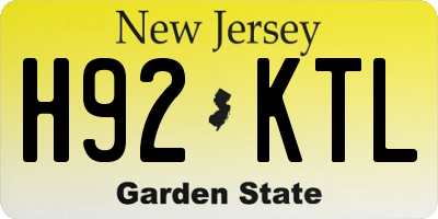 NJ license plate H92KTL