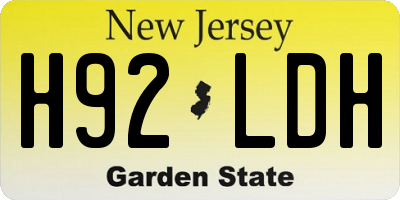NJ license plate H92LDH