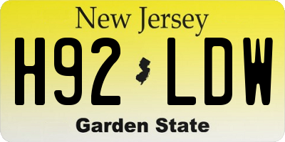 NJ license plate H92LDW