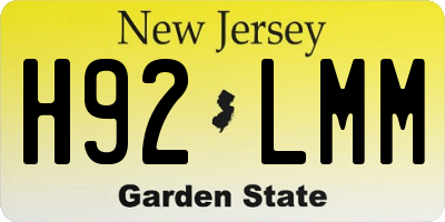 NJ license plate H92LMM