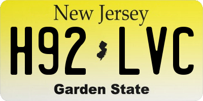 NJ license plate H92LVC