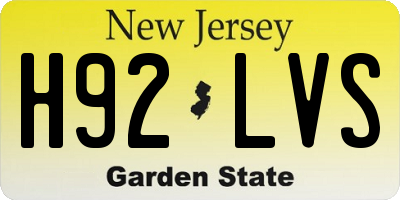 NJ license plate H92LVS