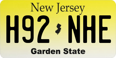 NJ license plate H92NHE