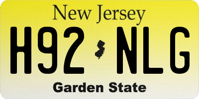 NJ license plate H92NLG