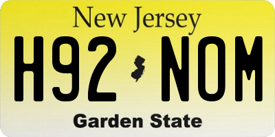 NJ license plate H92NOM
