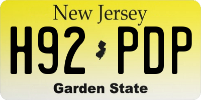 NJ license plate H92PDP