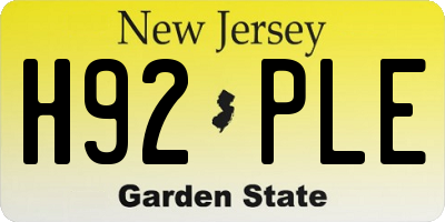 NJ license plate H92PLE