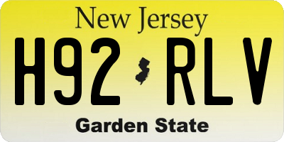 NJ license plate H92RLV