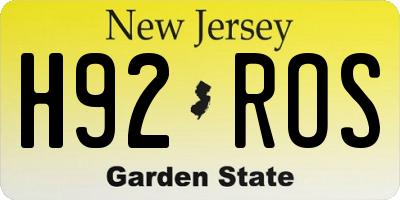 NJ license plate H92ROS