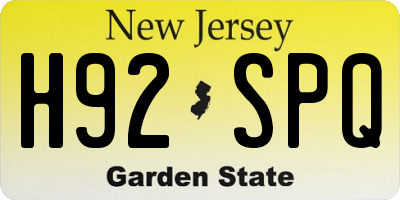 NJ license plate H92SPQ
