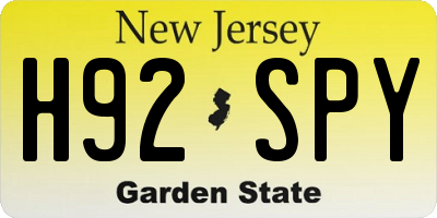 NJ license plate H92SPY