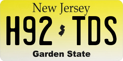 NJ license plate H92TDS