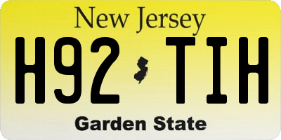 NJ license plate H92TIH