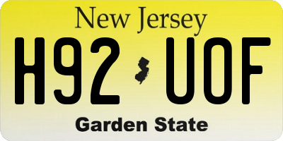 NJ license plate H92UOF