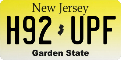 NJ license plate H92UPF