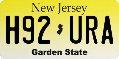 NJ license plate H92URA