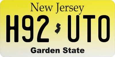 NJ license plate H92UTO