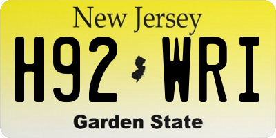 NJ license plate H92WRI