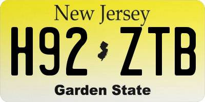 NJ license plate H92ZTB