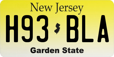 NJ license plate H93BLA