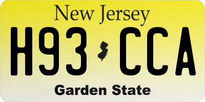 NJ license plate H93CCA