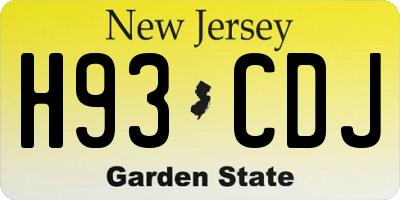 NJ license plate H93CDJ