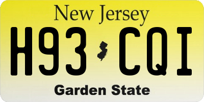 NJ license plate H93CQI