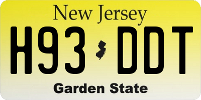 NJ license plate H93DDT