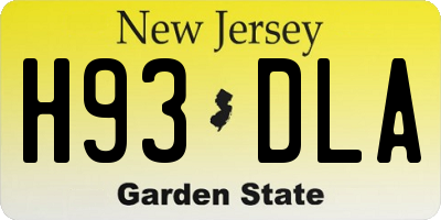 NJ license plate H93DLA