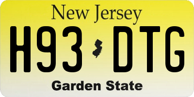 NJ license plate H93DTG