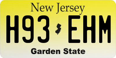 NJ license plate H93EHM