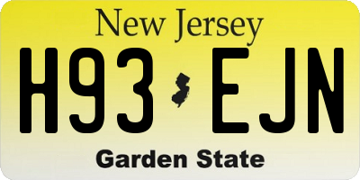 NJ license plate H93EJN