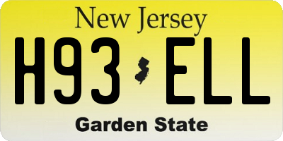 NJ license plate H93ELL
