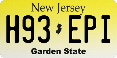 NJ license plate H93EPI