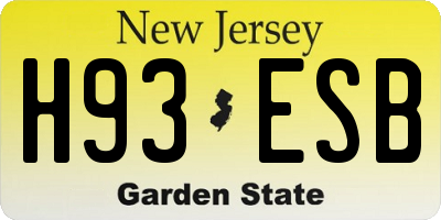 NJ license plate H93ESB