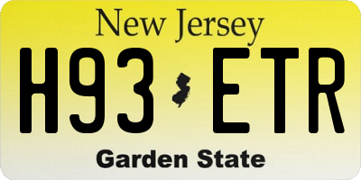 NJ license plate H93ETR