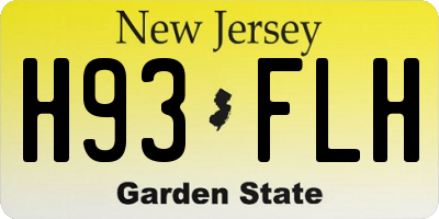 NJ license plate H93FLH